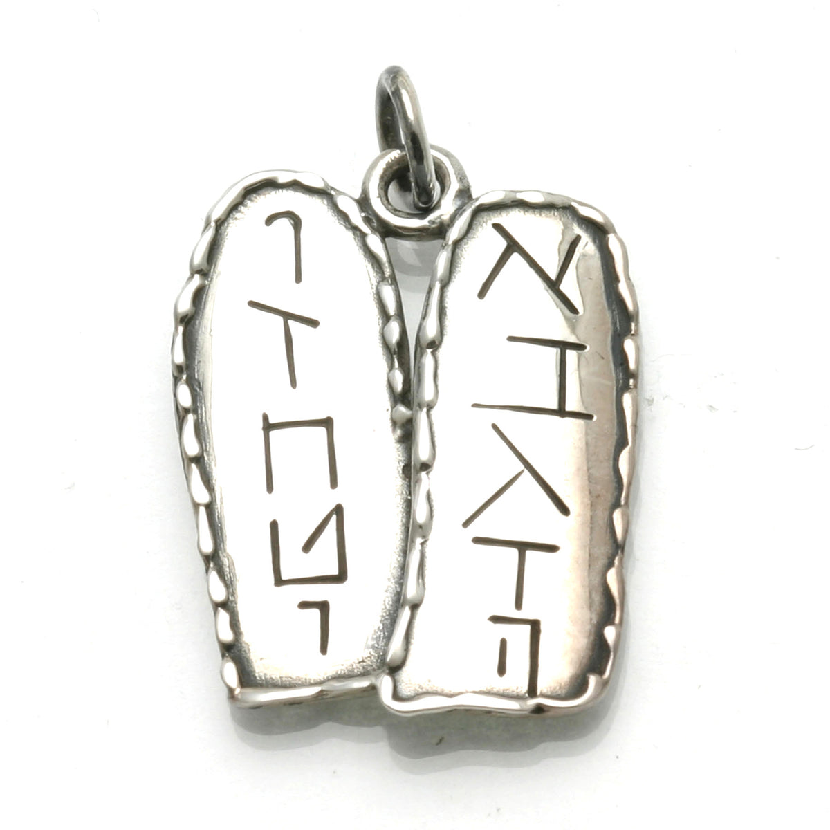 Sterling Silver 10 Commandments Pendant Hebrew - JewelryJudaica