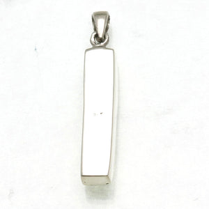 Sterling Silver Moden Mezuzah Pendant Shin Rectangle Solid - JewelryJudaica