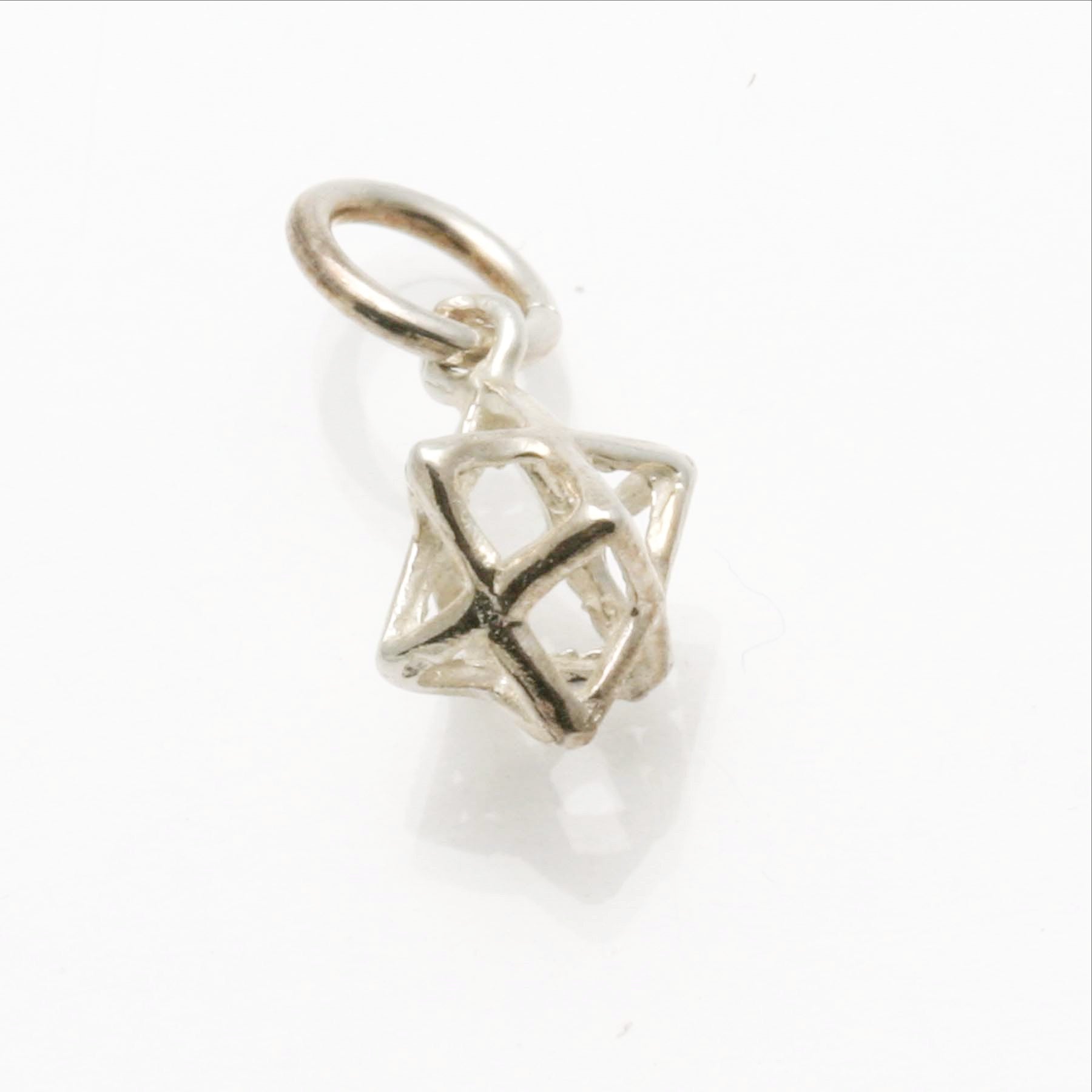 Sterling Silver Jewish Star of David Merkava Pendant Small - JewelryJudaica