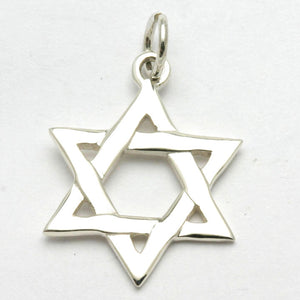 Sterling Silver Woven Star of David Pendant - JewelryJudaica