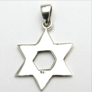 Sterling Silver Star of David Pendant Woven - JewelryJudaica