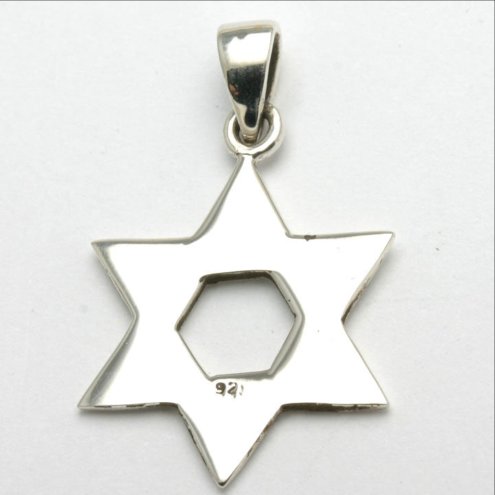 Sterling Silver Star of David Pendant Woven - JewelryJudaica