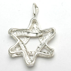 Sterling Silver Jewish Star of David Pendant Swirl - JewelryJudaica