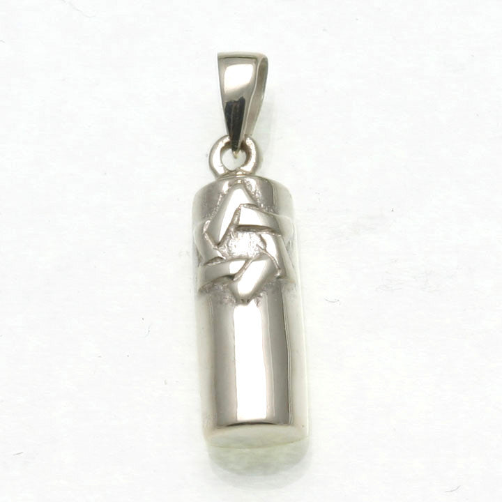 Sterling Silver Mezuzah Pendant Star of David - JewelryJudaica