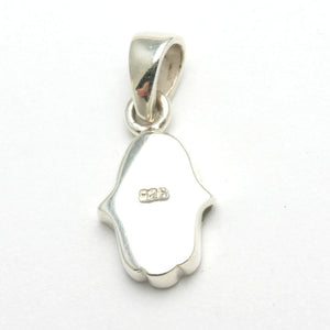 Sterling Silver Opalite Hamsa Pendant - JewelryJudaica