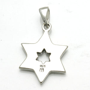 Sterling Silver Jewish Star of David Shema Yisrael Pendant - JewelryJudaica