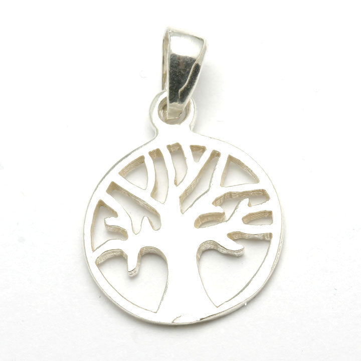 Sterling Silver Tree of Life Pendant Judaica Encircled - JewelryJudaica