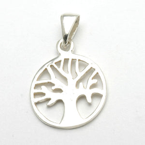 Sterling Silver Tree of Life Pendant Judaica Encircled - JewelryJudaica