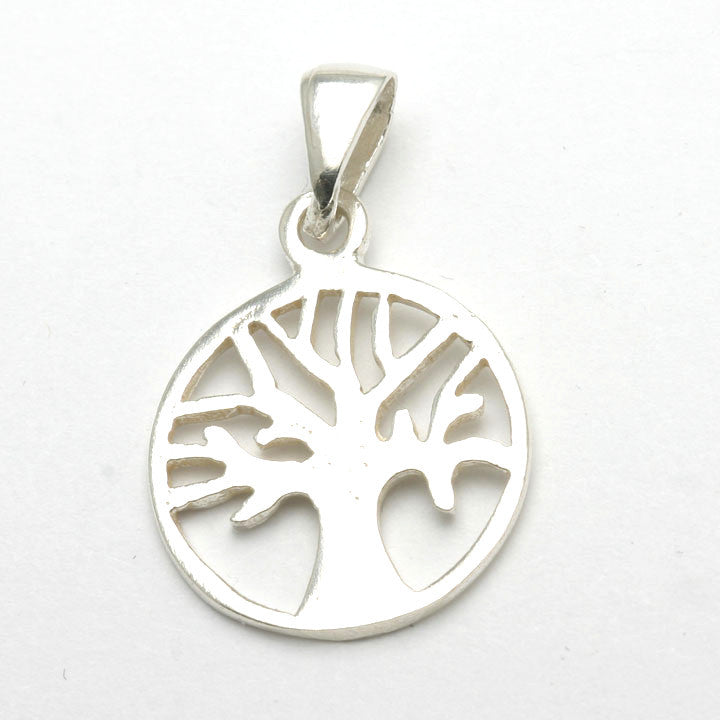 Sterling Silver Tree of Life Pendant Judaica Encircled - JewelryJudaica