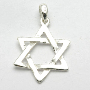 Sterling Silver Star of David Pendant Textured - JewelryJudaica