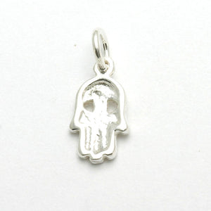 Sterling Silver Hamsa Evil Eye Pendant Small - JewelryJudaica