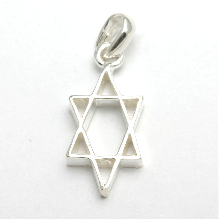 Sterling Silver Jewish Star of David Pendant Long - JewelryJudaica