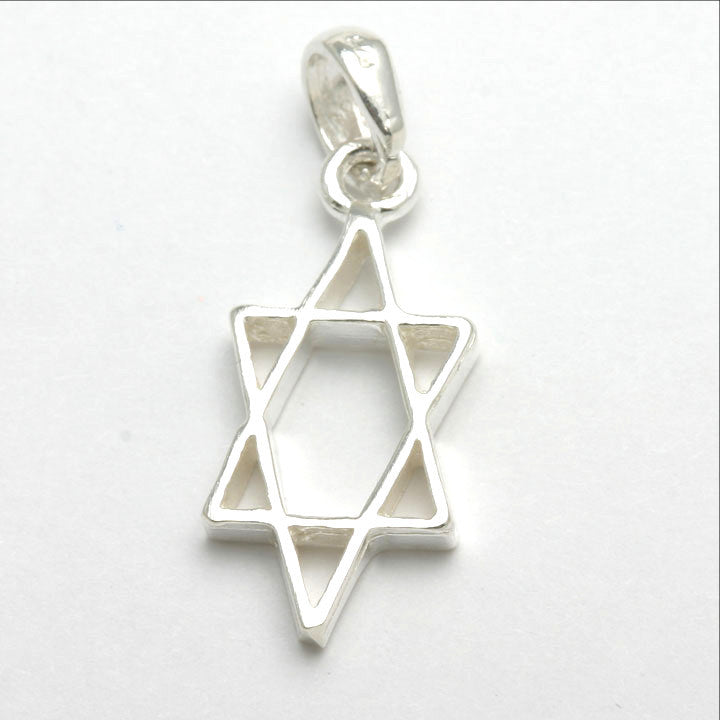 Sterling Silver Jewish Star of David Pendant Long - JewelryJudaica
