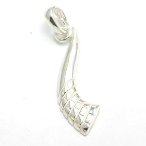 Sterling Silver Shofar Pendant Wailing Wall Motif - JewelryJudaica