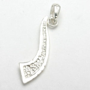 Sterling Silver Shofar Pendant Wailing Wall Motif - JewelryJudaica