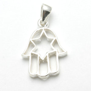 Sterling Silver Star of David Hamsa Pendant - JewelryJudaica