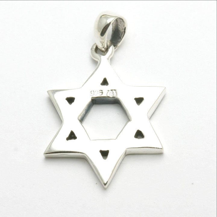 Sterling Silver Jewish Star of David Pendant Filigree Oxidized - JewelryJudaica