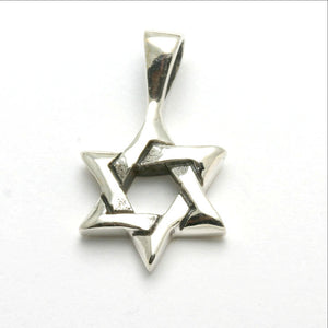 Sterling Silver Jewish Star of David Woven Small - JewelryJudaica