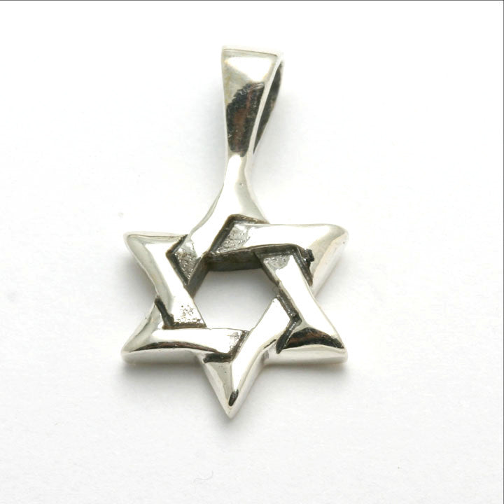 Sterling Silver Jewish Star of David Woven Small - JewelryJudaica