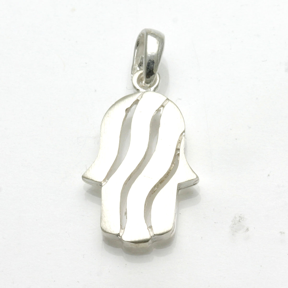 Sterling Silver Hamsa Swirl Pendant - JewelryJudaica