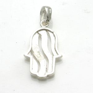 Sterling Silver Hamsa Swirl Pendant - JewelryJudaica