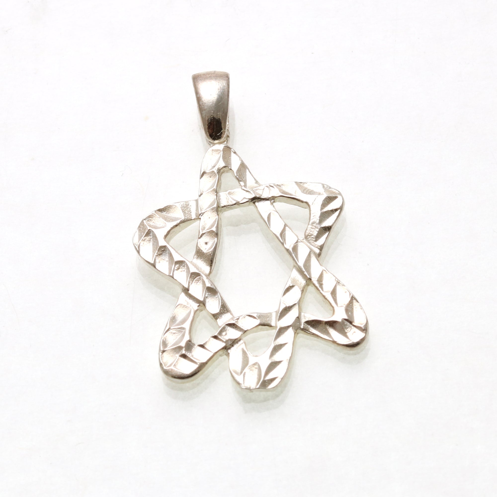 Sterling Silver Sparkly Woven Star of David Pendant