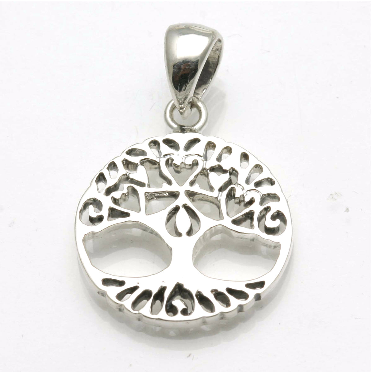 Sterling Silver Tree of Life Encircled Pendant Oxidized - JewelryJudaica