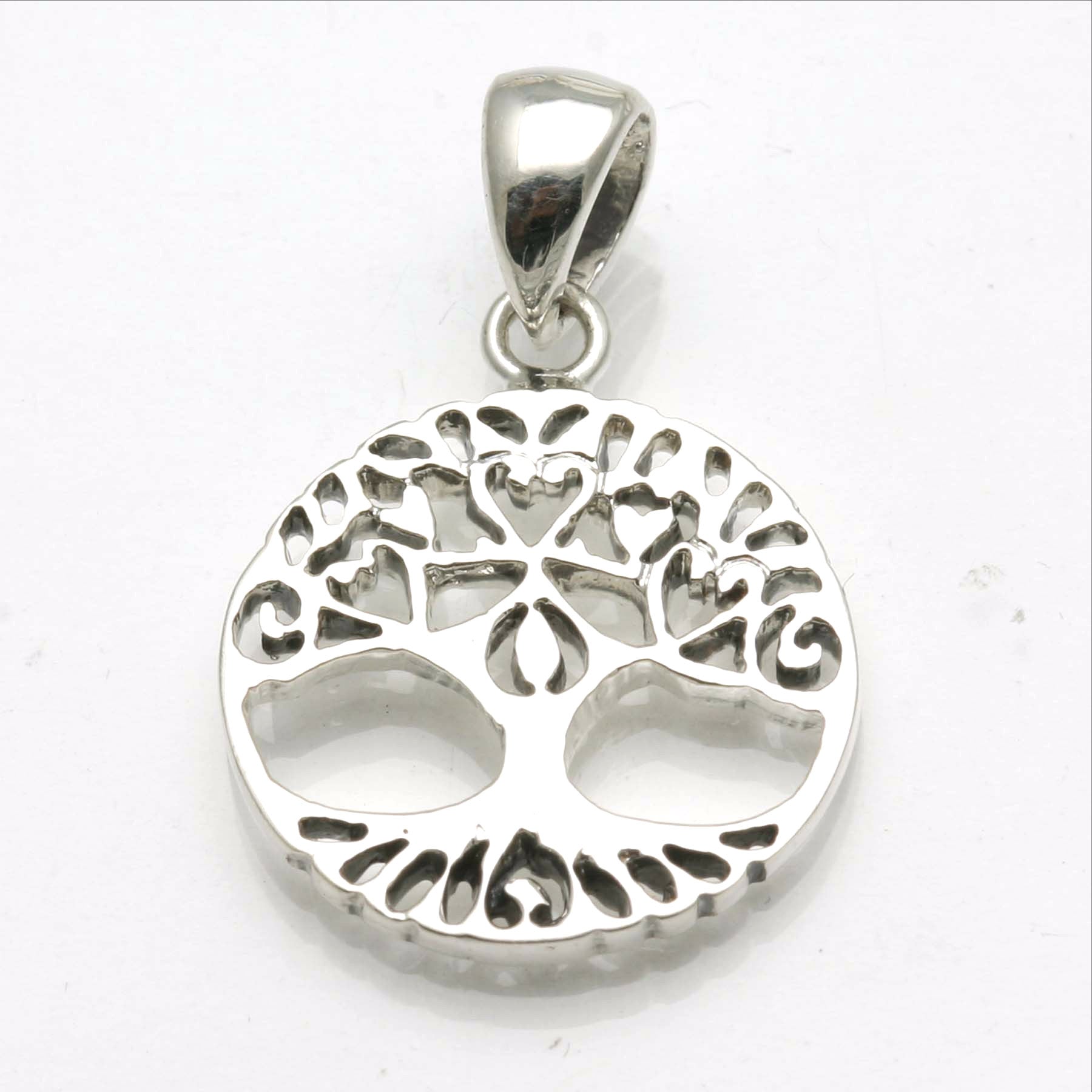 Sterling Silver Tree of Life Encircled Pendant Oxidized - JewelryJudaica