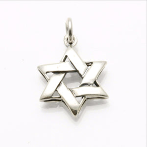 Sterling Silver Star of David Woven Pendant Smooth - JewelryJudaica