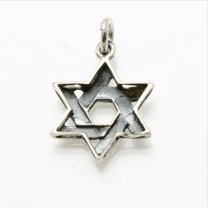 Sterling Silver Star of David Woven Pendant Smooth - JewelryJudaica