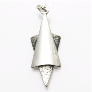 Sterling Silver Star of David Elongated Modern Pendant - JewelryJudaica