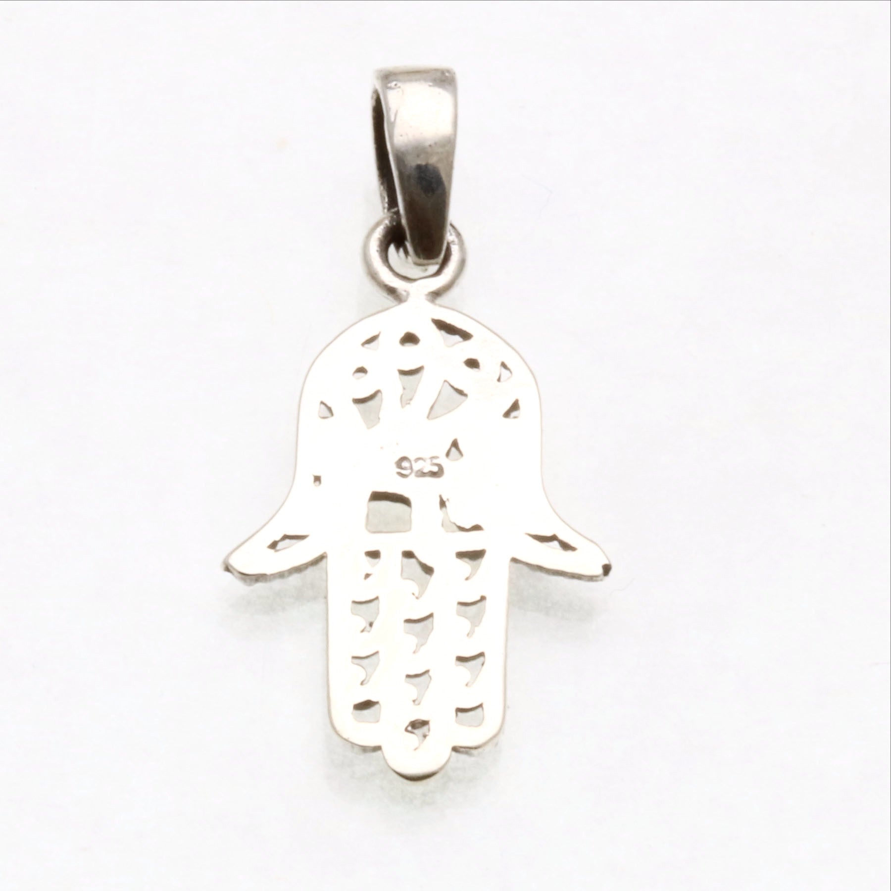 Sterling Silver Hamsa Chai Filigree Pendant - JewelryJudaica