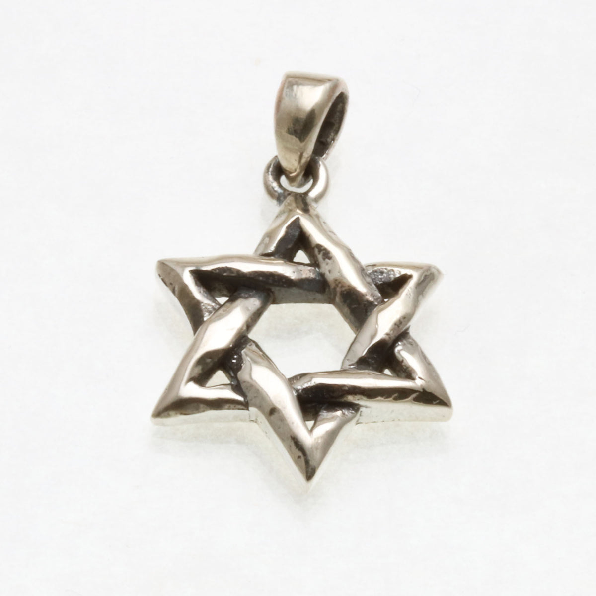 Sterling Silver Woven Star of David Pendant Oxidized - JewelryJudaica