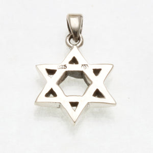 Sterling Silver Woven Star of David Pendant Oxidized - JewelryJudaica