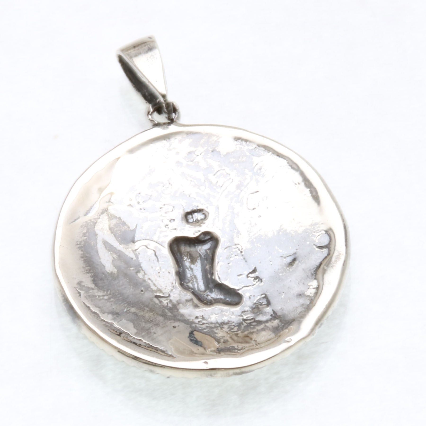 Sterling Silver Tree of Life Pendant Circle Oxidized Large - JewelryJudaica