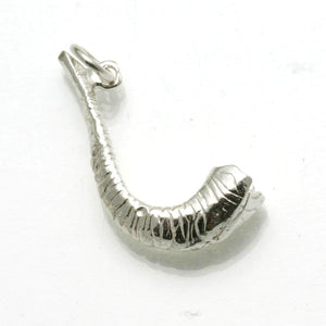 Sterling Silver Shofar Pendant Solid 3D Rosh Hashana - JewelryJudaica