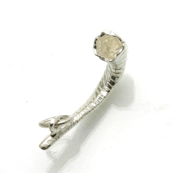 Sterling Silver Shofar Pendant Solid 3D Rosh Hashana - JewelryJudaica