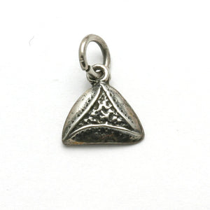Sterling Silver Hamantashen Pendant Purim - JewelryJudaica