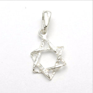 Sterling Silver Braided Star of David Pendant Small - JewelryJudaica