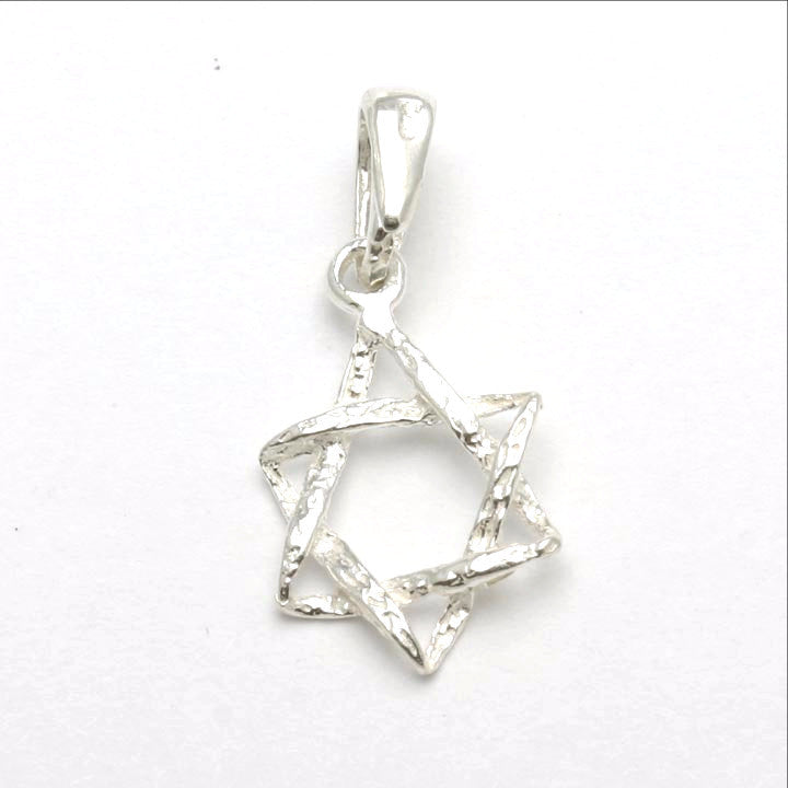 Sterling Silver Braided Star of David Pendant Small - JewelryJudaica