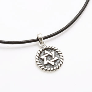Sterling Silver Star of David Medallion Pendant Oxidized - JewelryJudaica