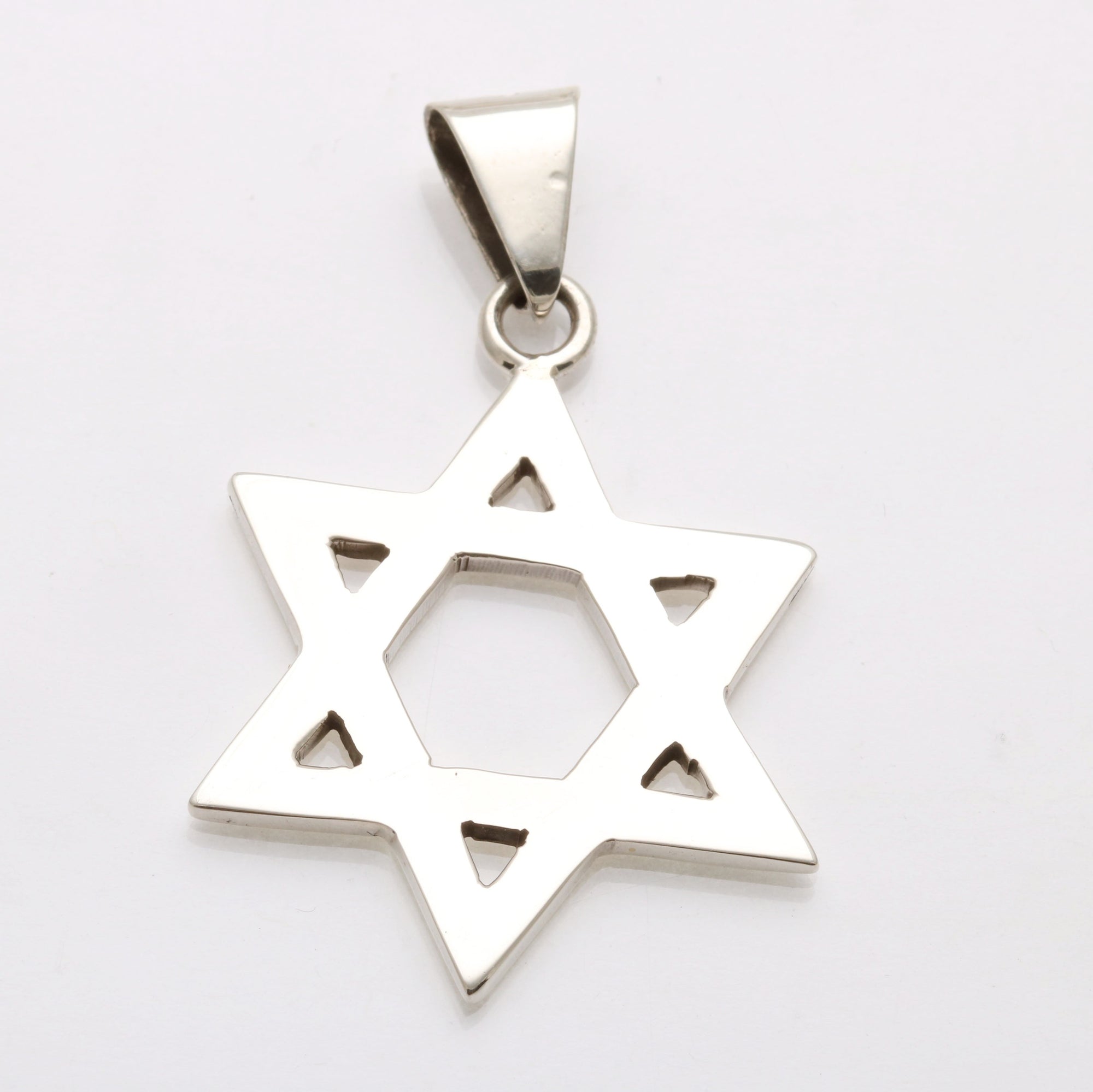 Sterling Silver Large Classic Star of David Pendant Men's - JewelryJudaica