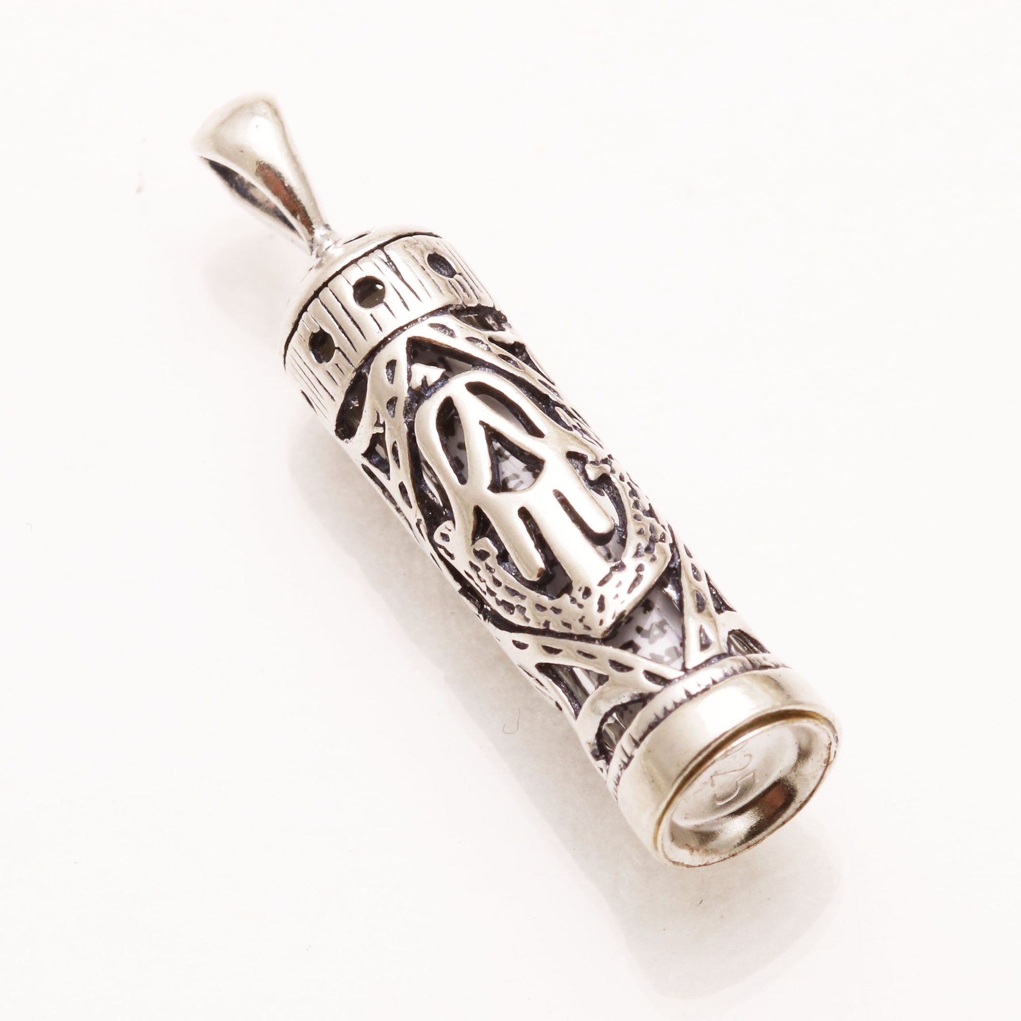 Mezuzah pendant on sale with scroll