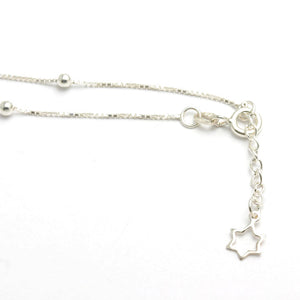 Sterling Silver Star of David Dangle Anklet - JewelryJudaica