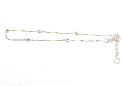 Sterling Silver Star of David Dangle Anklet - JewelryJudaica