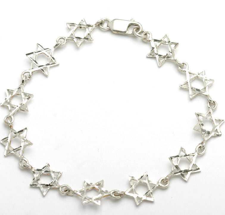 Sterling Silver Jewish Star of David Bracelet - JewelryJudaica