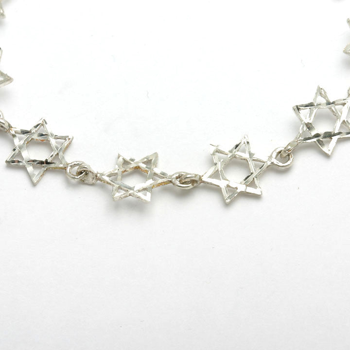 Sterling Silver Jewish Star of David Bracelet - JewelryJudaica