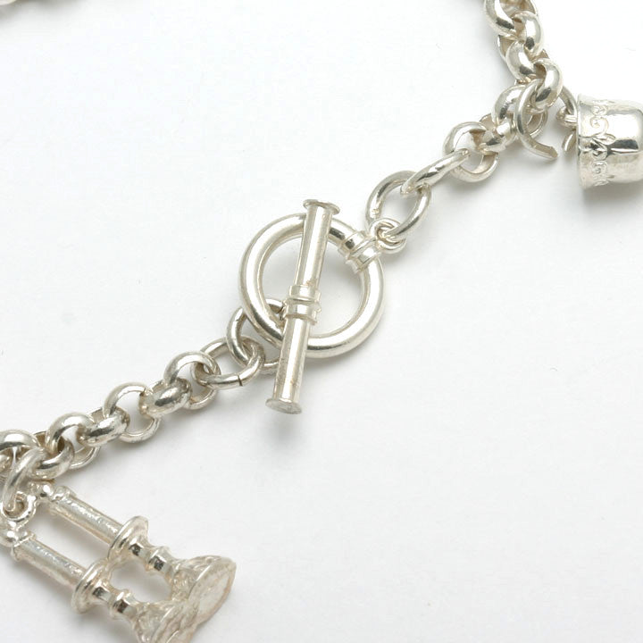 Lovely Sterling Silver Charm Bracelet with Toggle Lock. Available in 2 Sizes.
