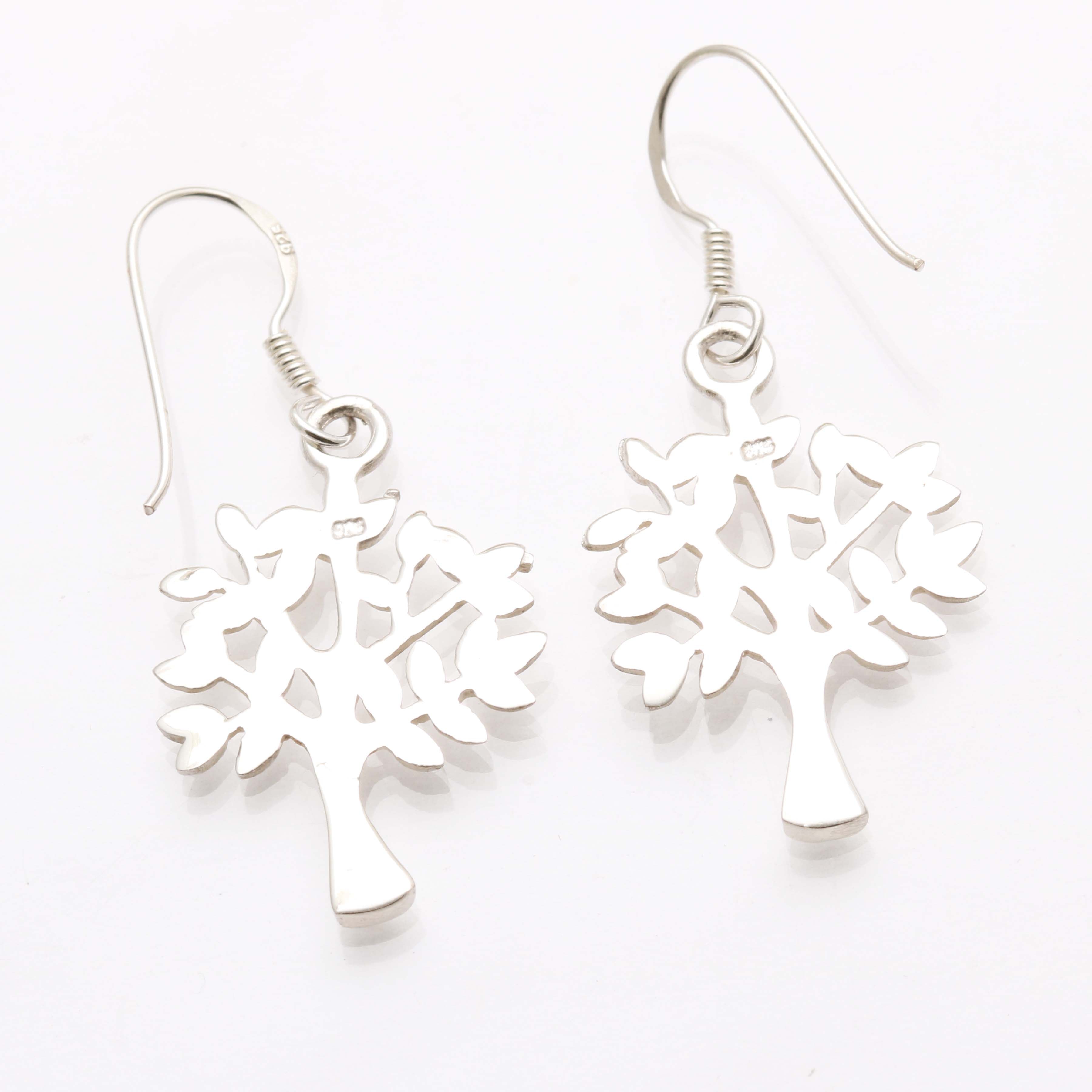 Sterling Silver Tree of Life Dangle Earrings - JewelryJudaica