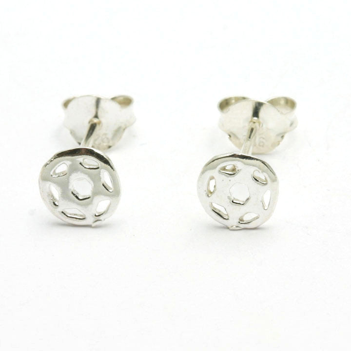 Sterling Silver Jewish Star of David Stud Earrings Encircled - JewelryJudaica